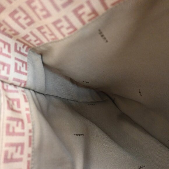 FENDI Logo Zucca Zucchino Pattern Hand Bag Canvas Leather Pink Italy 35EF744 - Picture 13 of 16